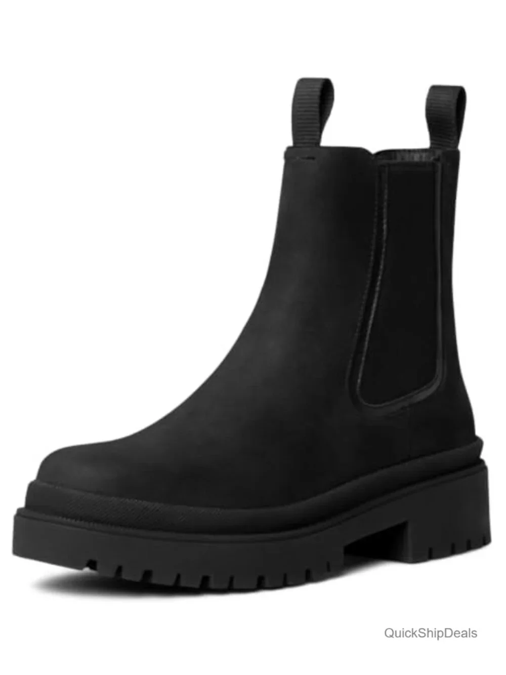 Women's Leather Platform Chelsea Boots Ankle Booties